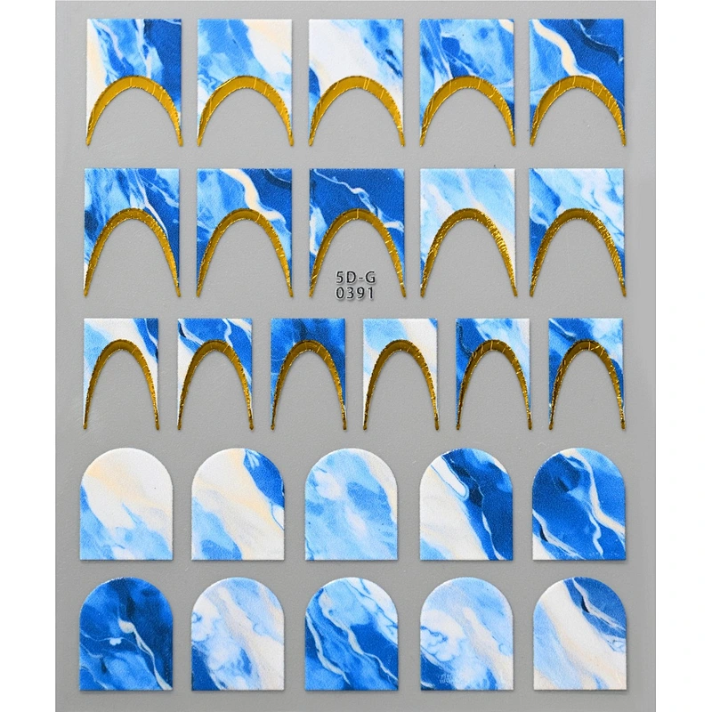 Marble leopard French Nail Stickers
